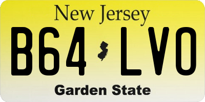 NJ license plate B64LVO