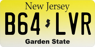 NJ license plate B64LVR