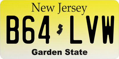 NJ license plate B64LVW