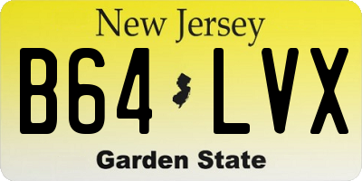 NJ license plate B64LVX