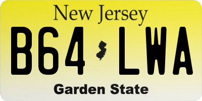 NJ license plate B64LWA