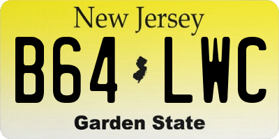 NJ license plate B64LWC