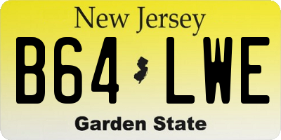 NJ license plate B64LWE