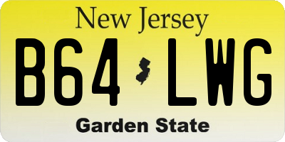 NJ license plate B64LWG