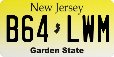 NJ license plate B64LWM