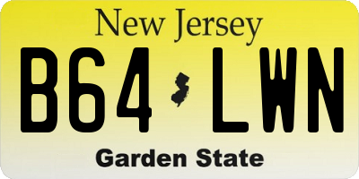 NJ license plate B64LWN