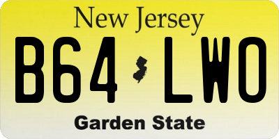 NJ license plate B64LWO