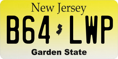NJ license plate B64LWP