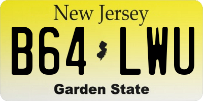 NJ license plate B64LWU