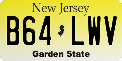 NJ license plate B64LWV