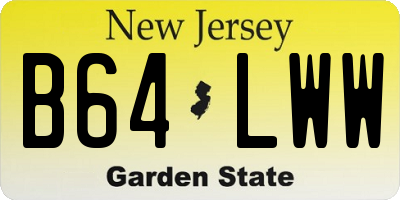 NJ license plate B64LWW