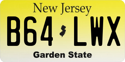 NJ license plate B64LWX