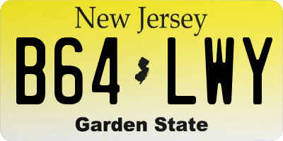 NJ license plate B64LWY