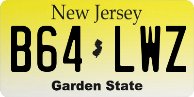 NJ license plate B64LWZ
