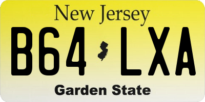 NJ license plate B64LXA
