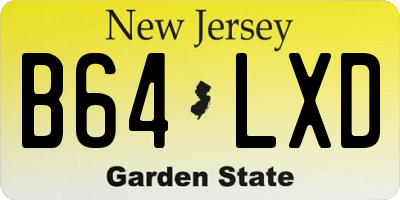 NJ license plate B64LXD