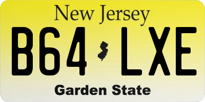 NJ license plate B64LXE