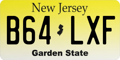 NJ license plate B64LXF