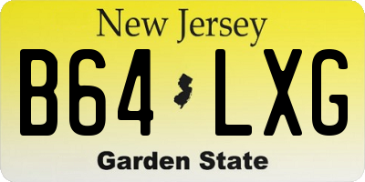 NJ license plate B64LXG