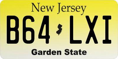 NJ license plate B64LXI