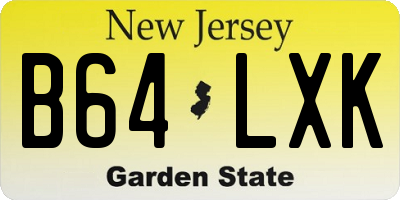 NJ license plate B64LXK