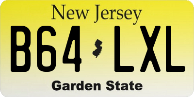 NJ license plate B64LXL