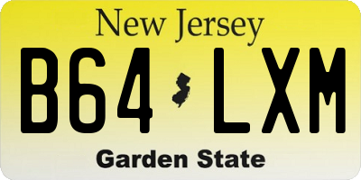 NJ license plate B64LXM