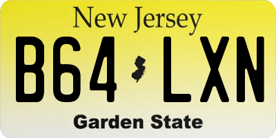 NJ license plate B64LXN