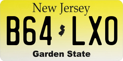 NJ license plate B64LXO
