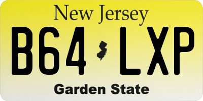 NJ license plate B64LXP
