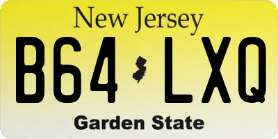 NJ license plate B64LXQ
