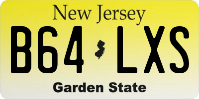 NJ license plate B64LXS
