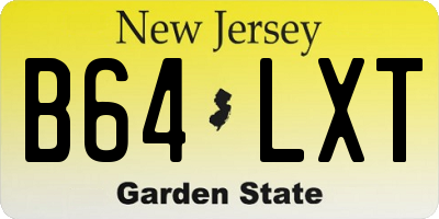 NJ license plate B64LXT