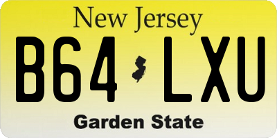 NJ license plate B64LXU