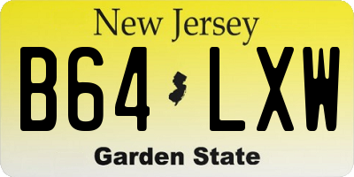 NJ license plate B64LXW