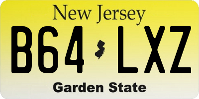 NJ license plate B64LXZ