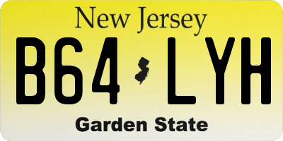 NJ license plate B64LYH
