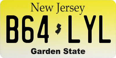 NJ license plate B64LYL