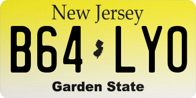 NJ license plate B64LYO