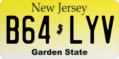 NJ license plate B64LYV