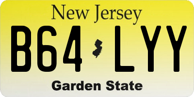 NJ license plate B64LYY