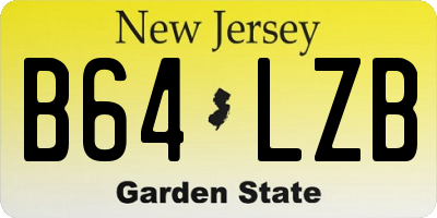 NJ license plate B64LZB
