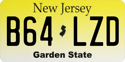 NJ license plate B64LZD