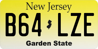 NJ license plate B64LZE
