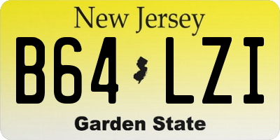 NJ license plate B64LZI