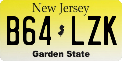 NJ license plate B64LZK