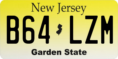 NJ license plate B64LZM