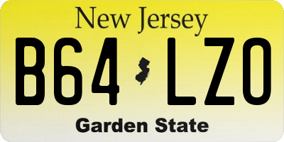 NJ license plate B64LZO