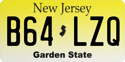 NJ license plate B64LZQ