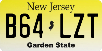 NJ license plate B64LZT